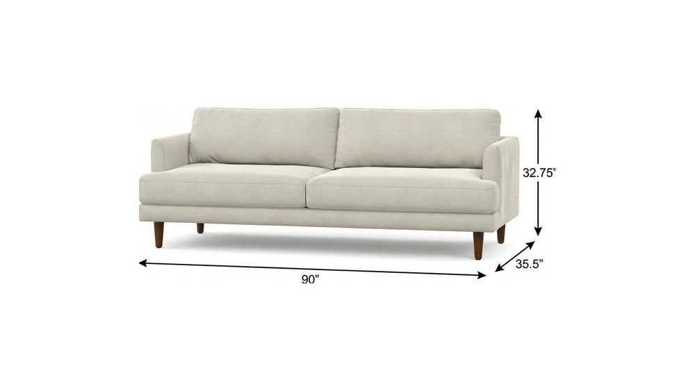 Cream Fabric Wood Sofa - 90-inch