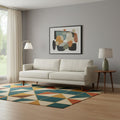 Cream Fabric Wood Sofa - 90-inch