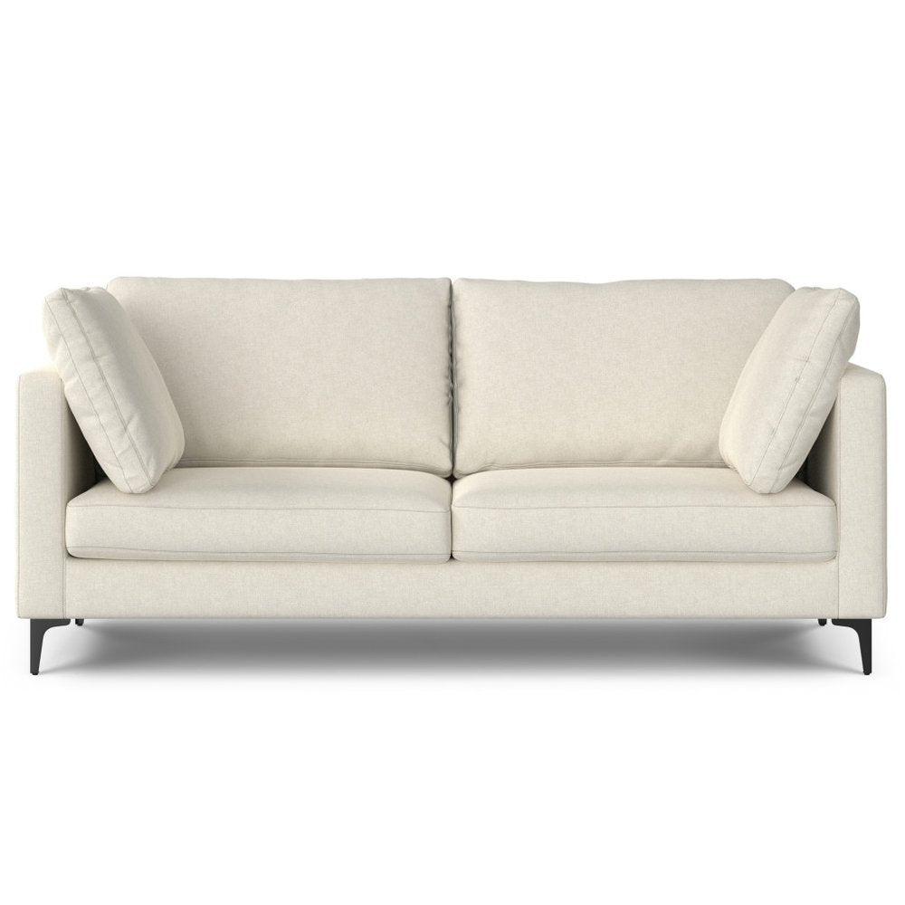 Cream Fabric Sofa with Black Legs - 76-inch