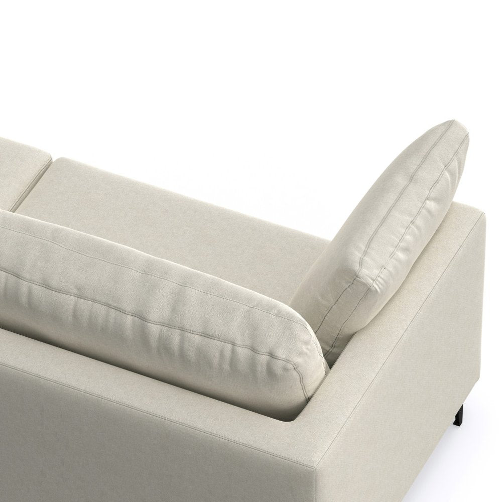 Cream Fabric Sofa with Black Legs - 76-inch