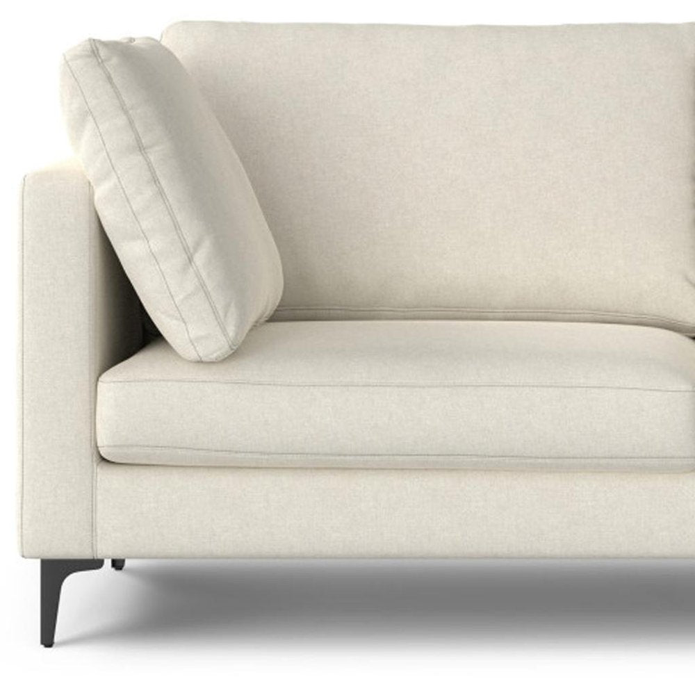 Cream Fabric Sofa with Black Legs - 76-inch