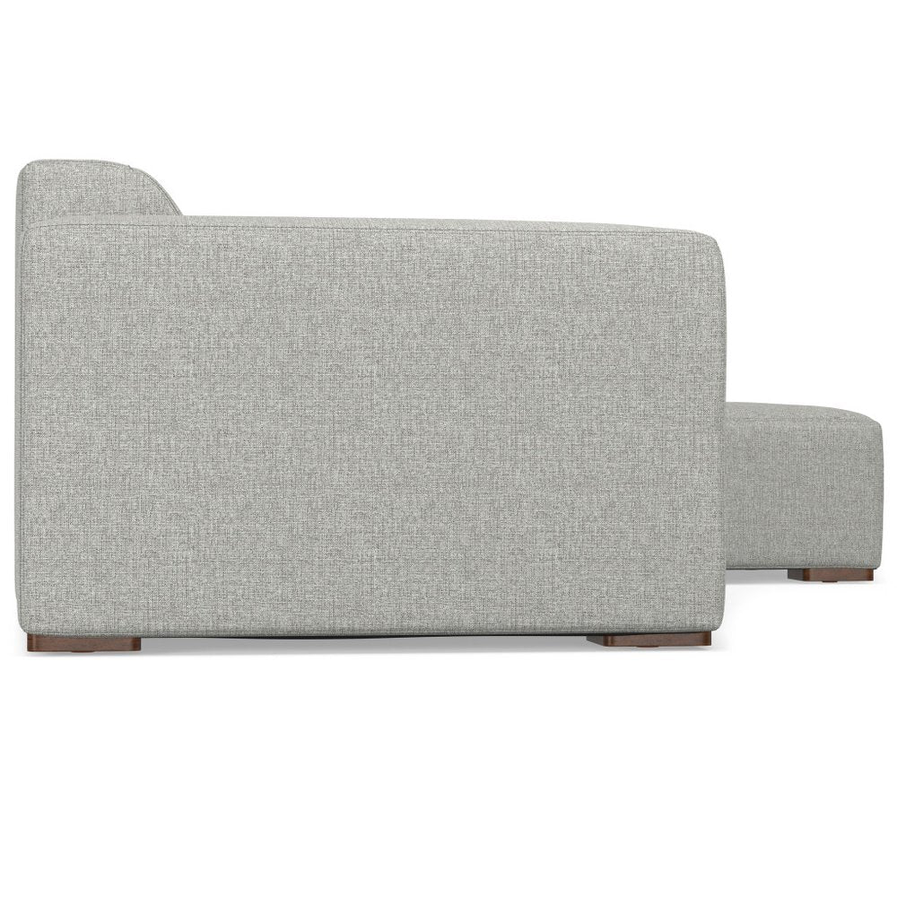 Gray Fabric Modular Sofa with Brown Legs - 122-inch