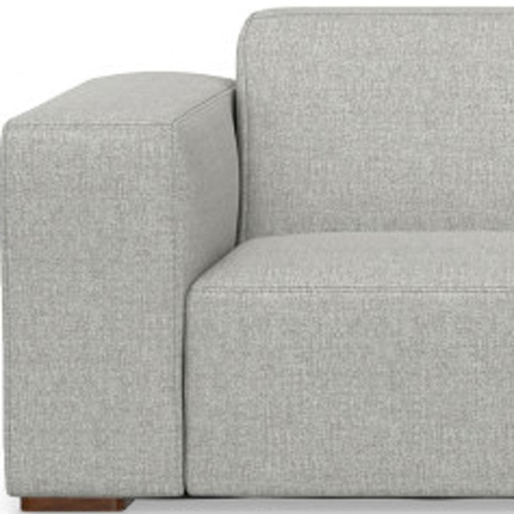 Gray Fabric Modular Sofa with Brown Legs - 122-inch