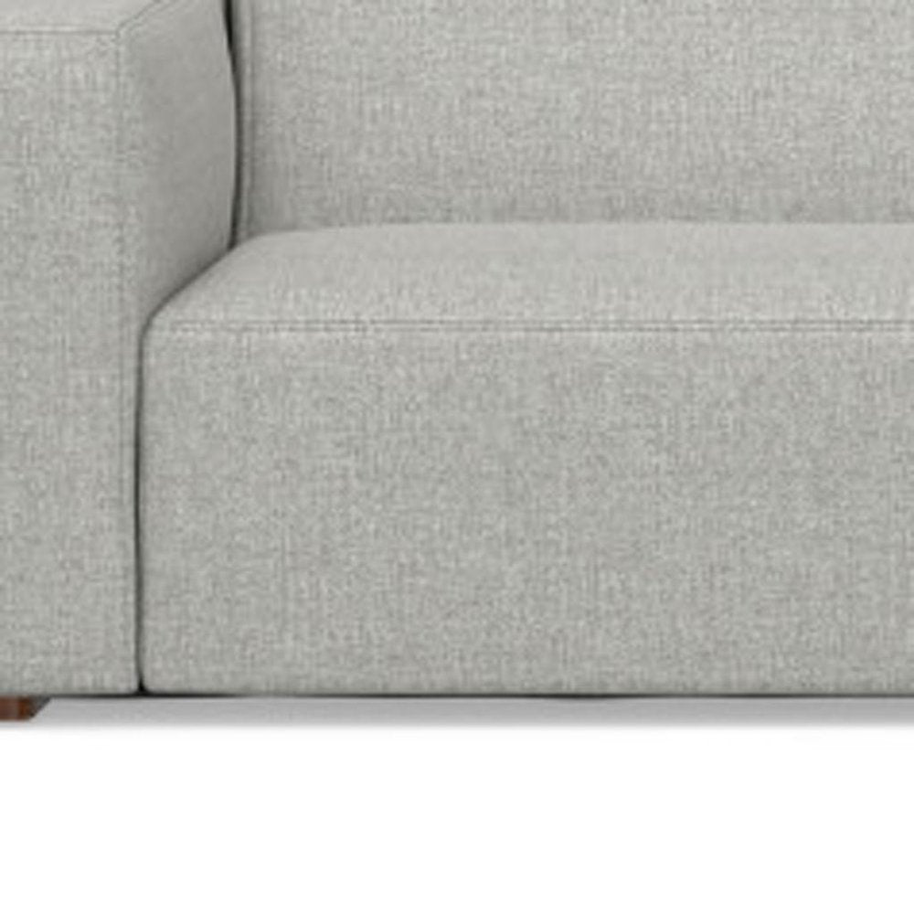 Gray Fabric Modular Sofa with Brown Legs - 122-inch