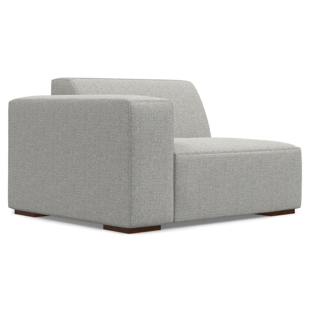Gray Fabric Modular Sofa with Brown Legs - 122-inch