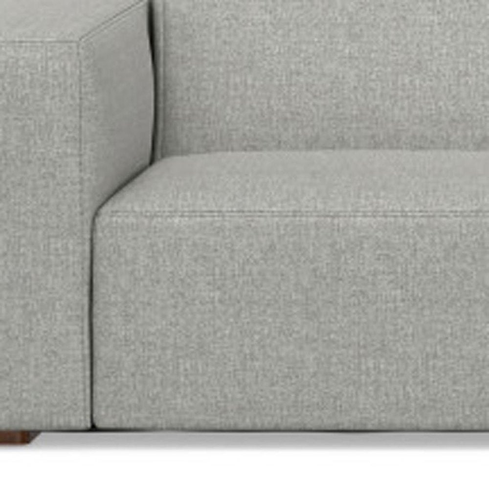 Gray Fabric Modular Sofa with Brown Legs - 122-inch