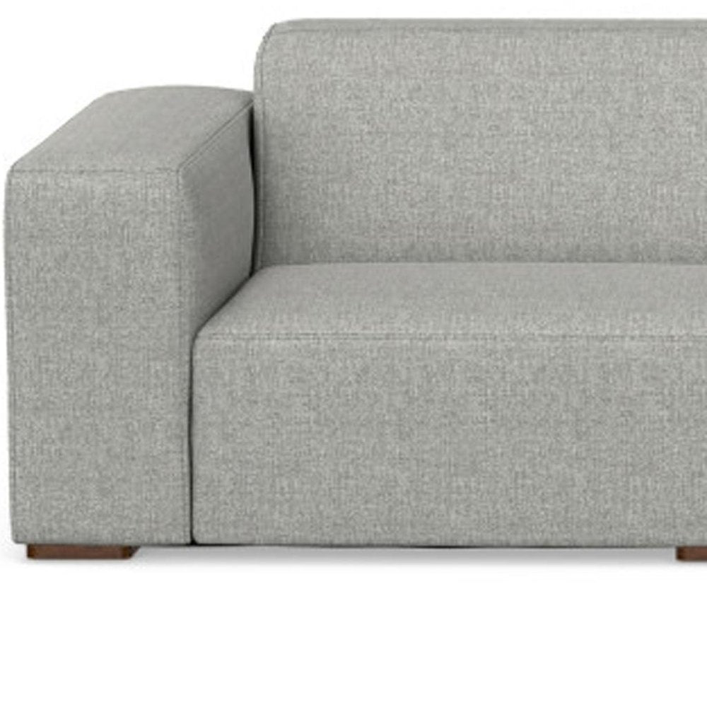 Gray Fabric Modular Sofa with Brown Legs - 116-inch