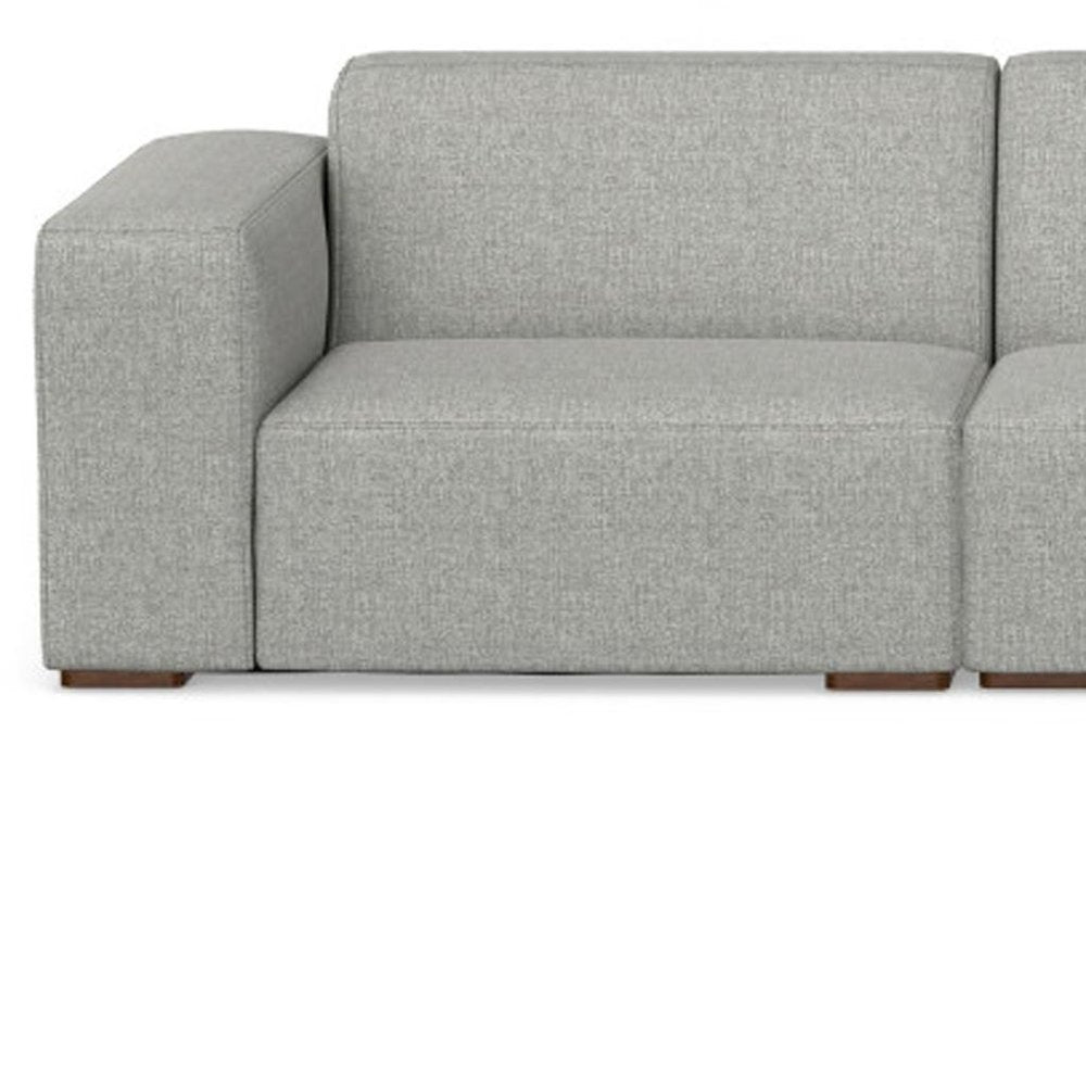 Gray Fabric Modular Sofa with Brown Legs - 116-inch