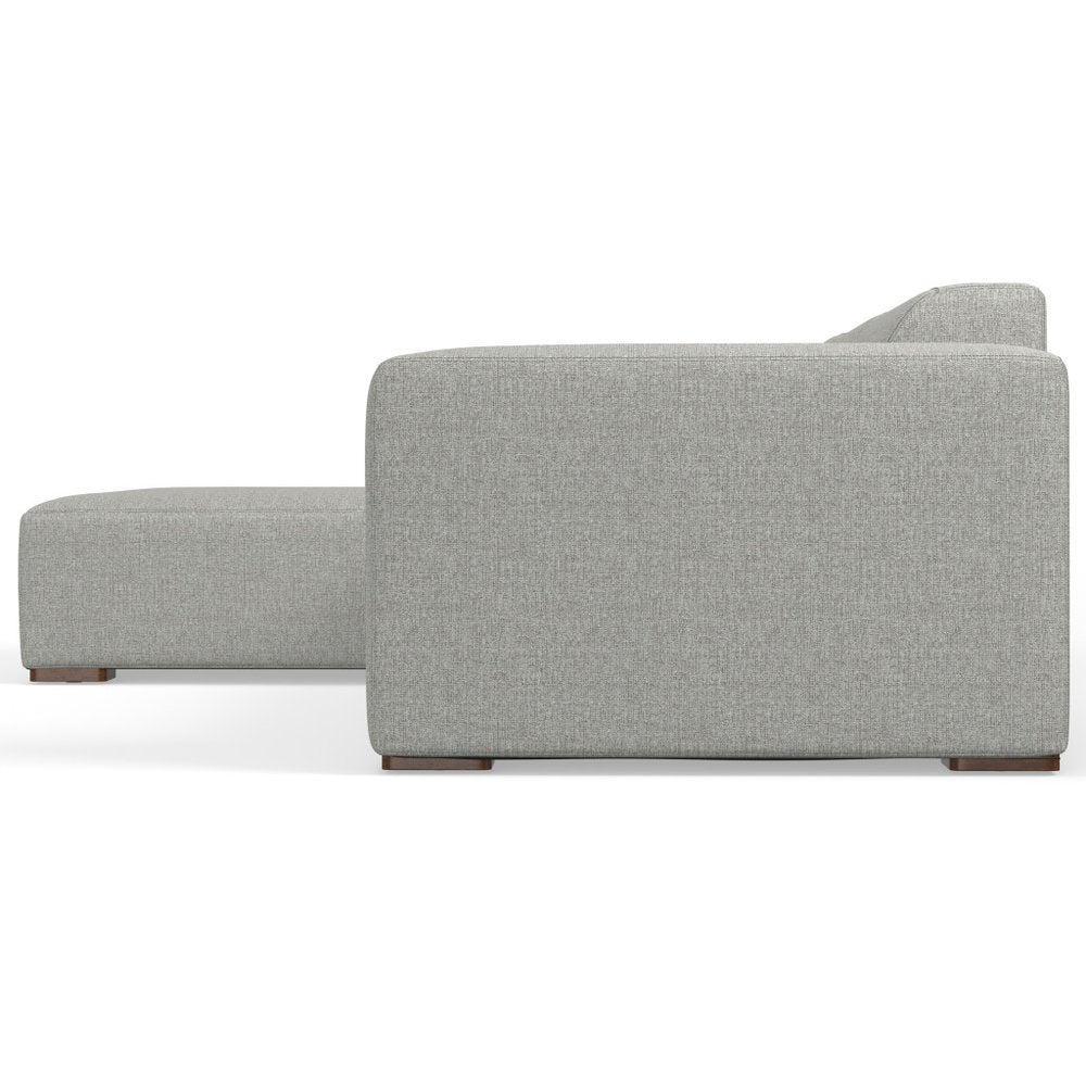 Gray Fabric Modular Sofa with Brown Legs - 122-inch