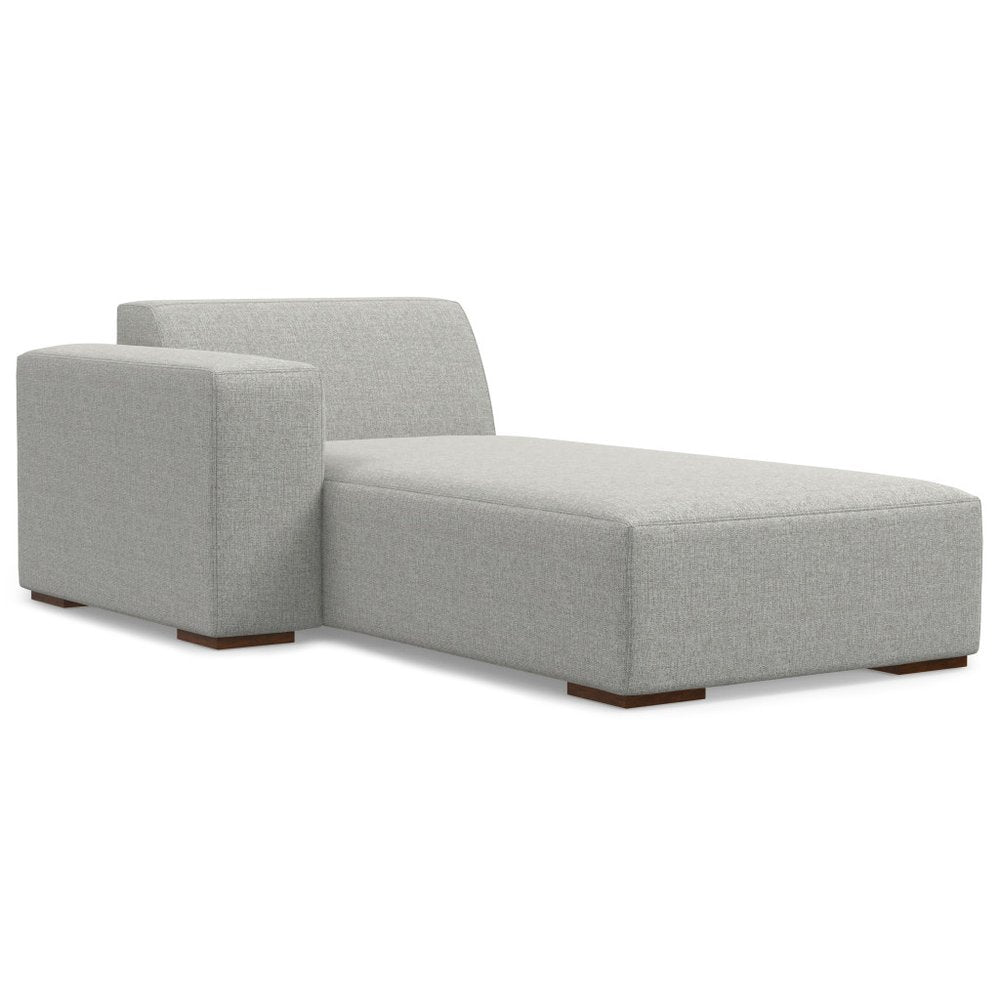 Gray Fabric Modular Sofa with Brown Legs - 122-inch