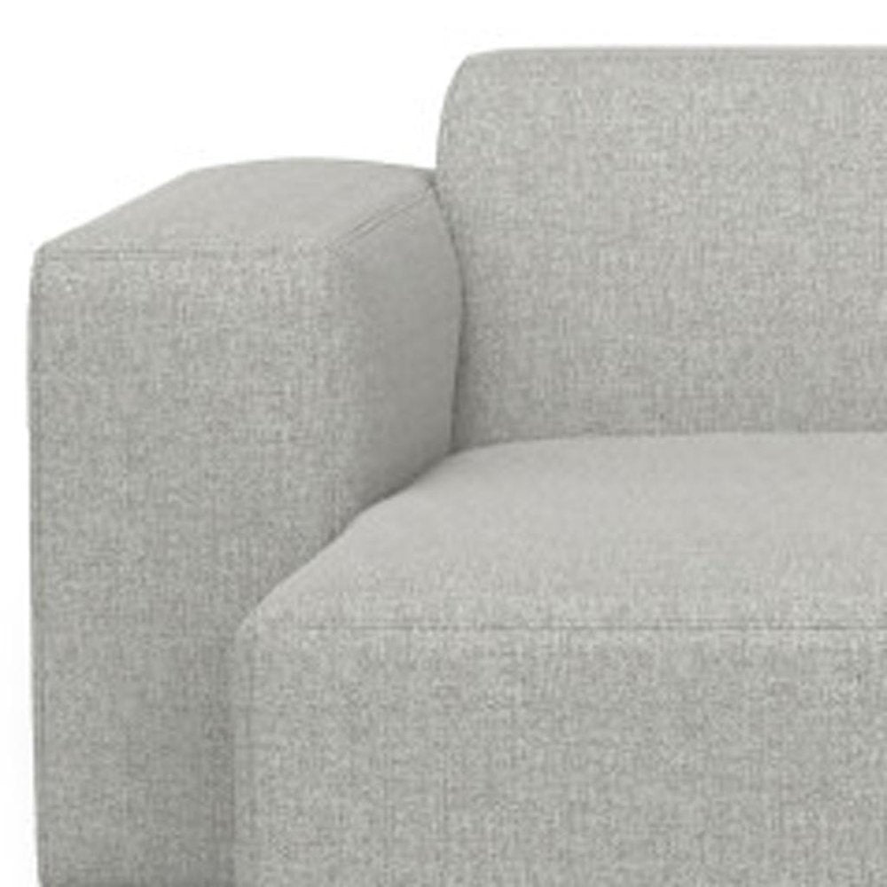 Gray Fabric Modular Sofa with Brown Legs - 122-inch