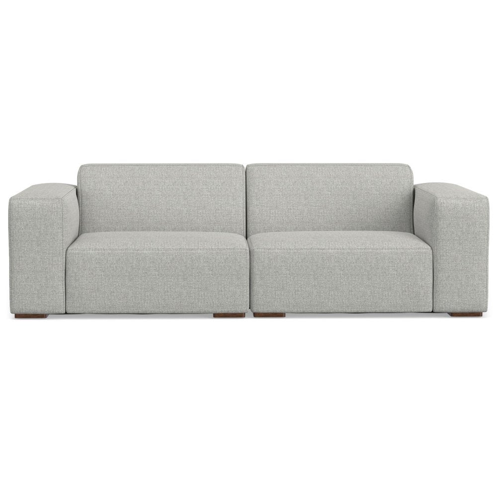 Gray Fabric Modular Sofa with Brown Legs - 88-inch