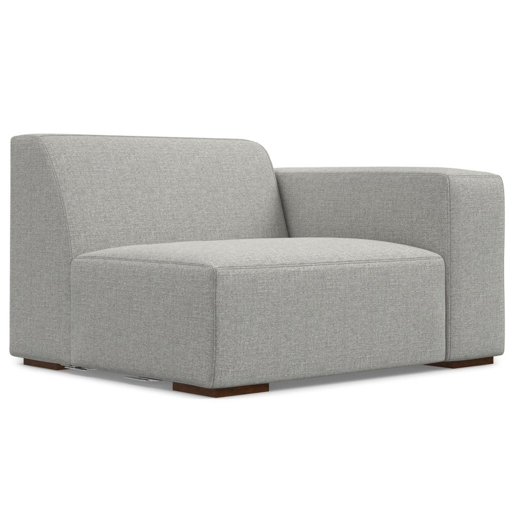 Gray Fabric Modular Sofa with Brown Legs - 88-inch