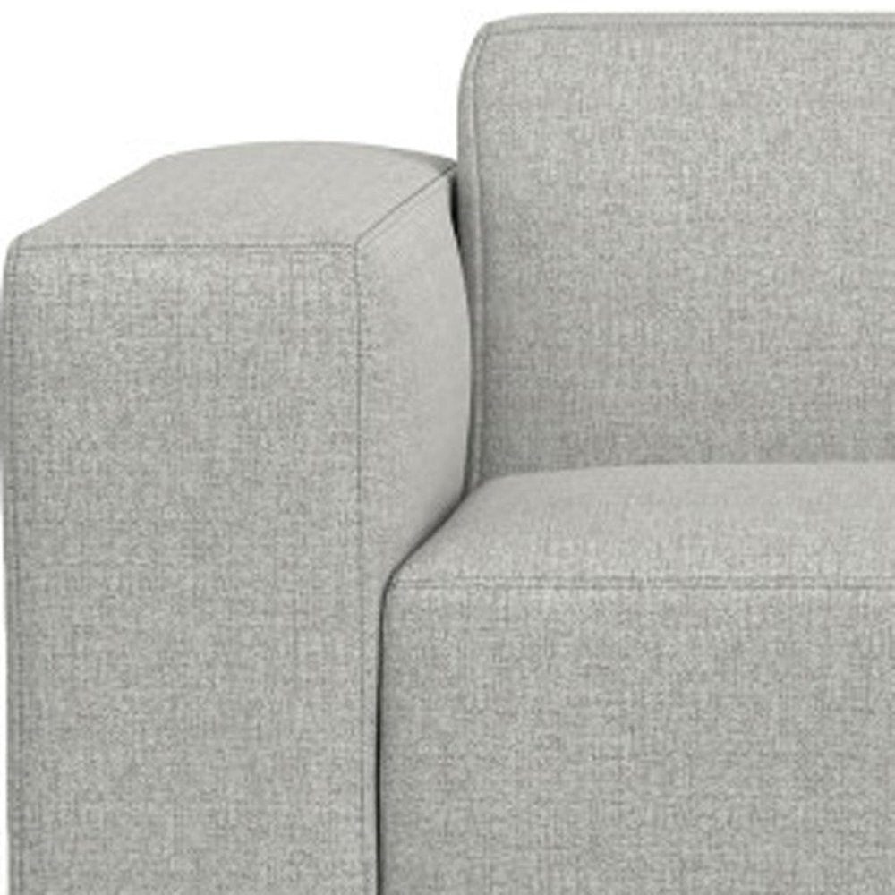 Gray Fabric Modular Sofa with Brown Legs - 88-inch