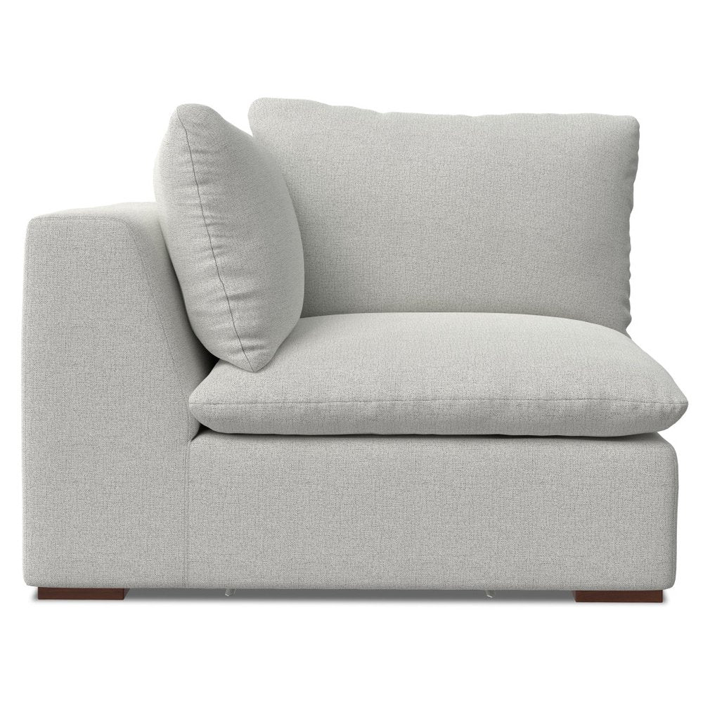 Gray Fabric Modular Sofa with Brown Legs - 44-inch