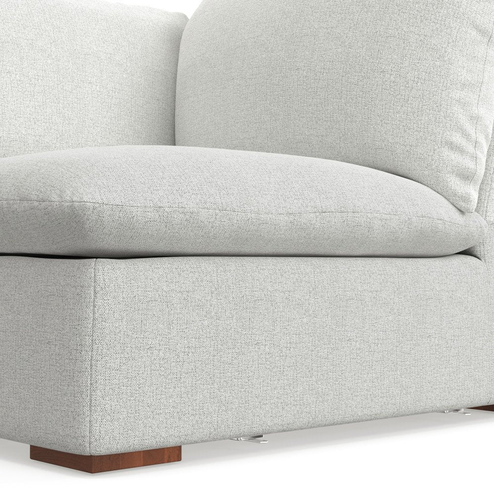 Gray Fabric Modular Sofa with Brown Legs - 44-inch