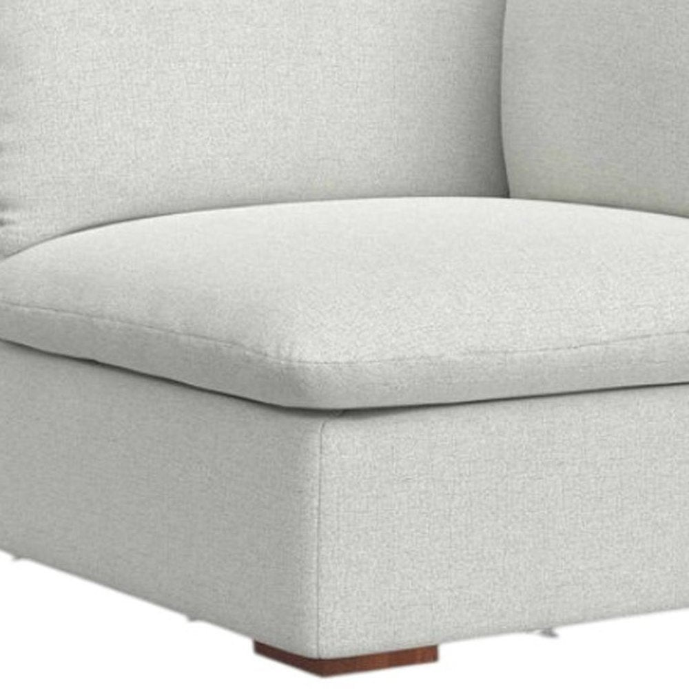 Gray Fabric Modular Sofa with Brown Legs - 44-inch