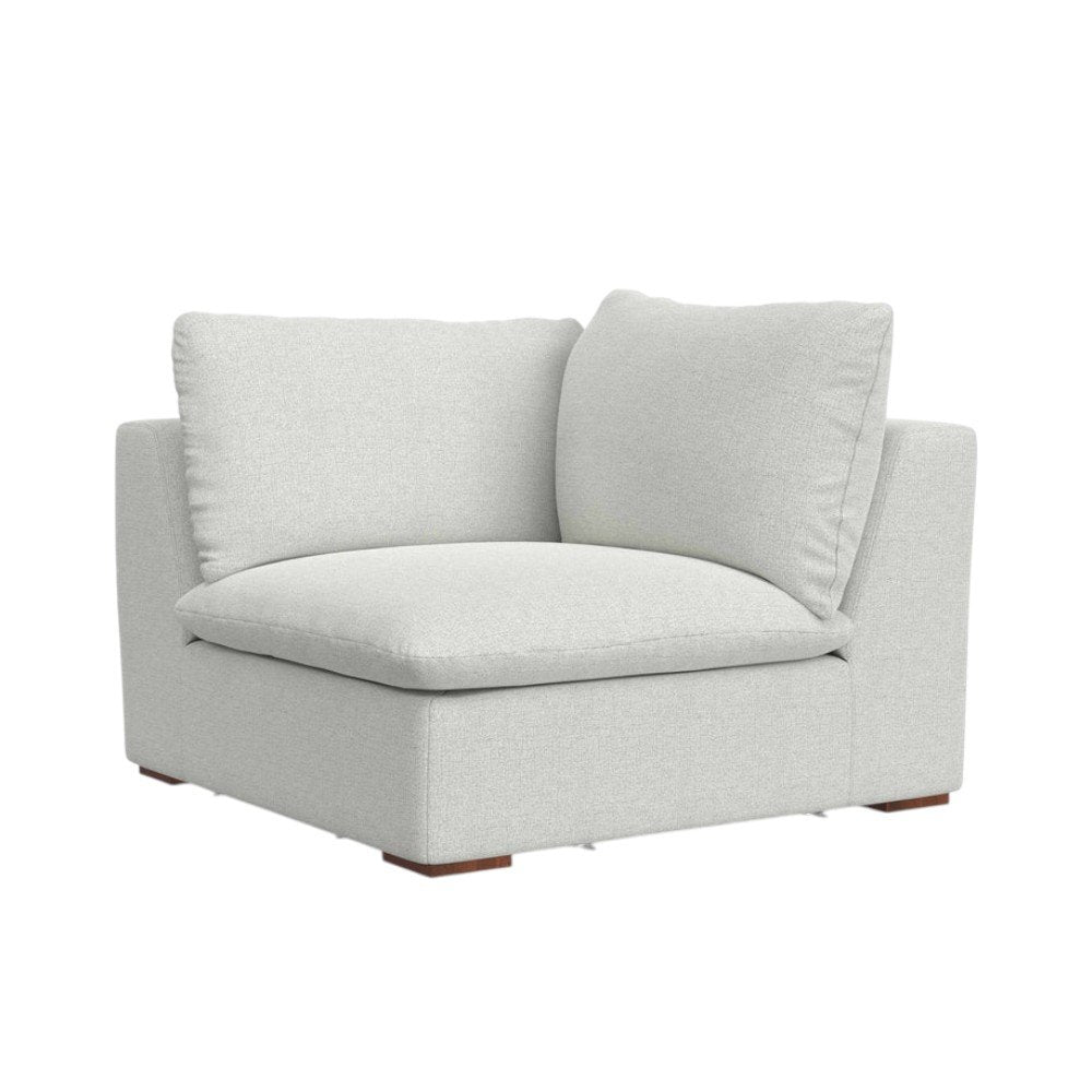 Gray Fabric Modular Sofa with Brown Legs - 44-inch