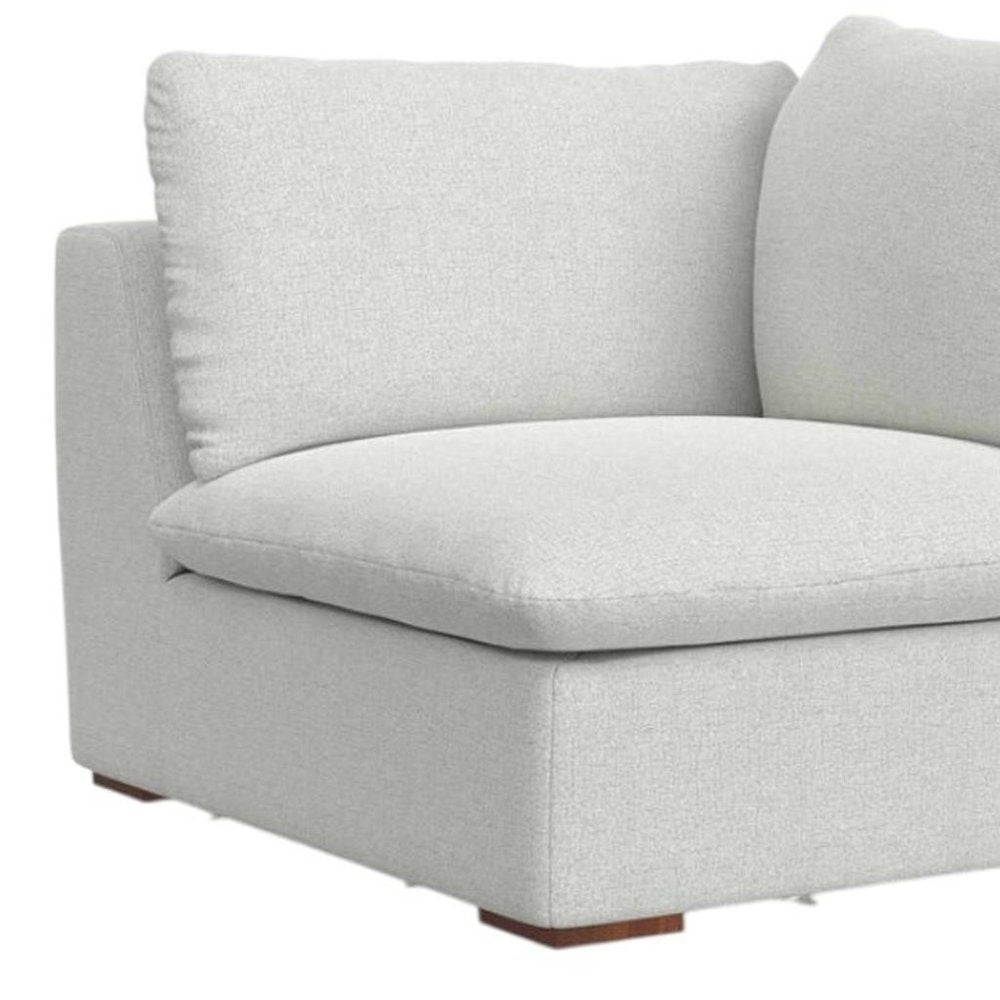 Gray Fabric Modular Sofa with Brown Legs - 44-inch