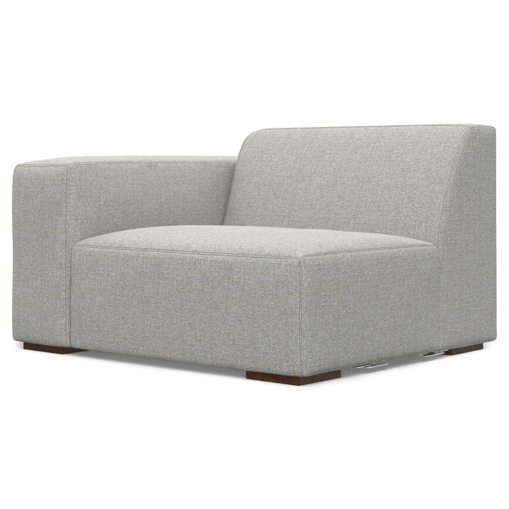 Gray Fabric Modular Sofa with Brown Legs - 44-inch