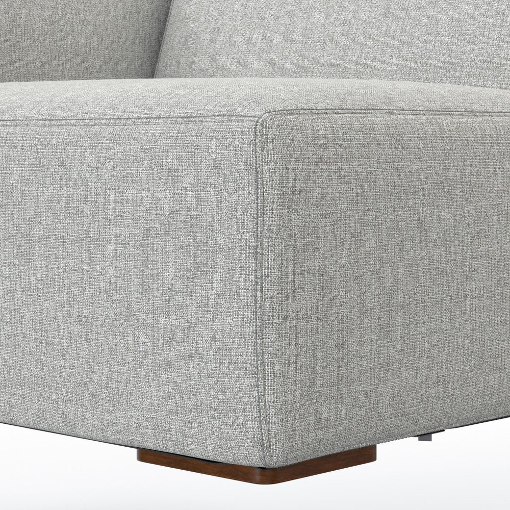 Gray Fabric Modular Sofa with Brown Legs - 44-inch