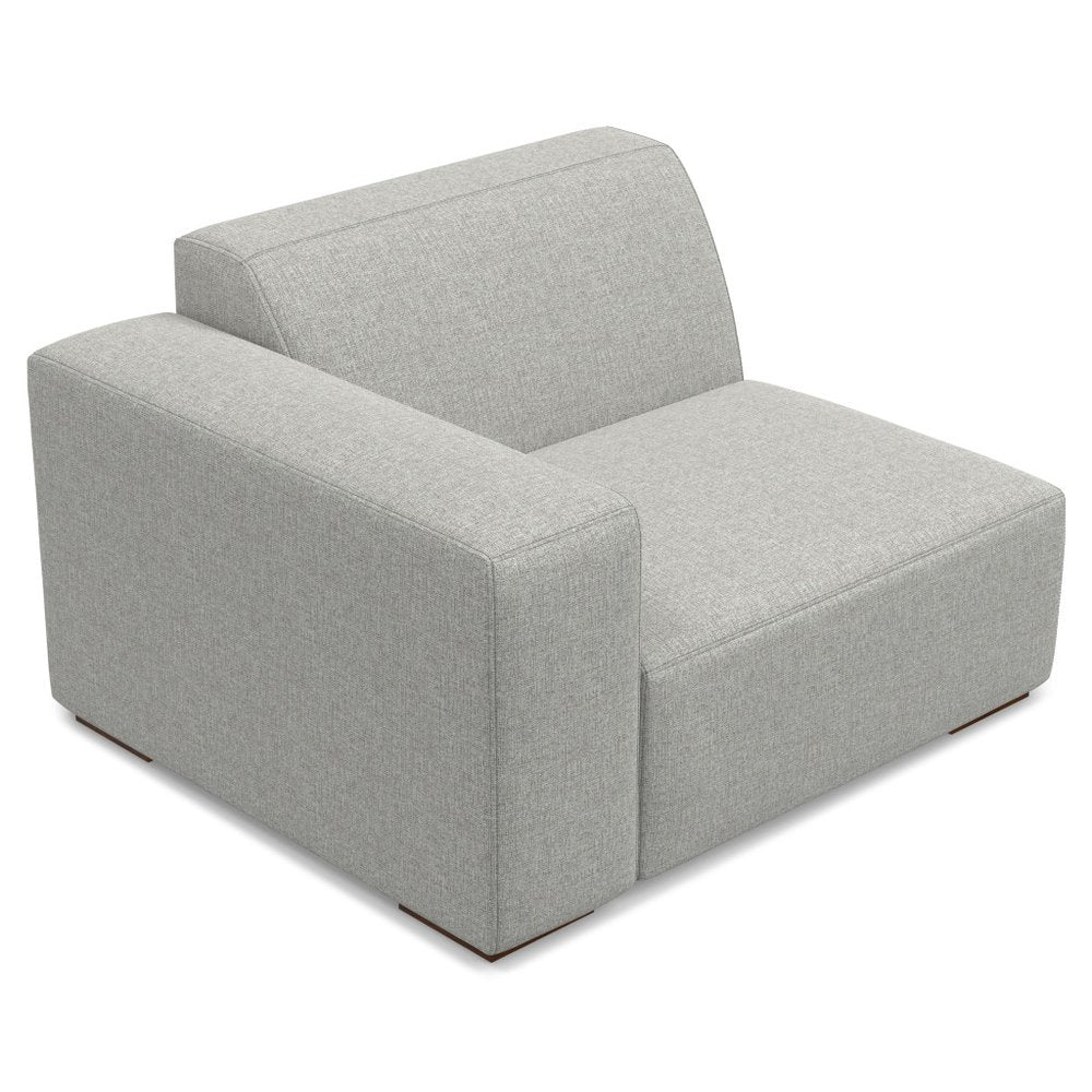 Gray Fabric Modular Sofa with Brown Legs - 44-inch