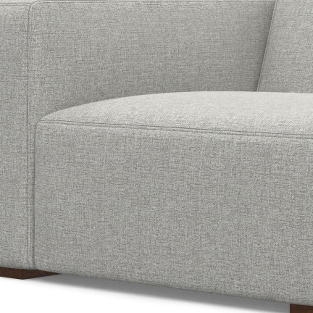 Gray Fabric Modular Sofa with Brown Legs - 44-inch
