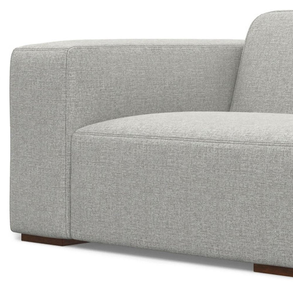 Gray Fabric Modular Sofa with Brown Legs - 44-inch