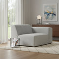 Gray Fabric Modular Sofa with Brown Legs - 44-inch