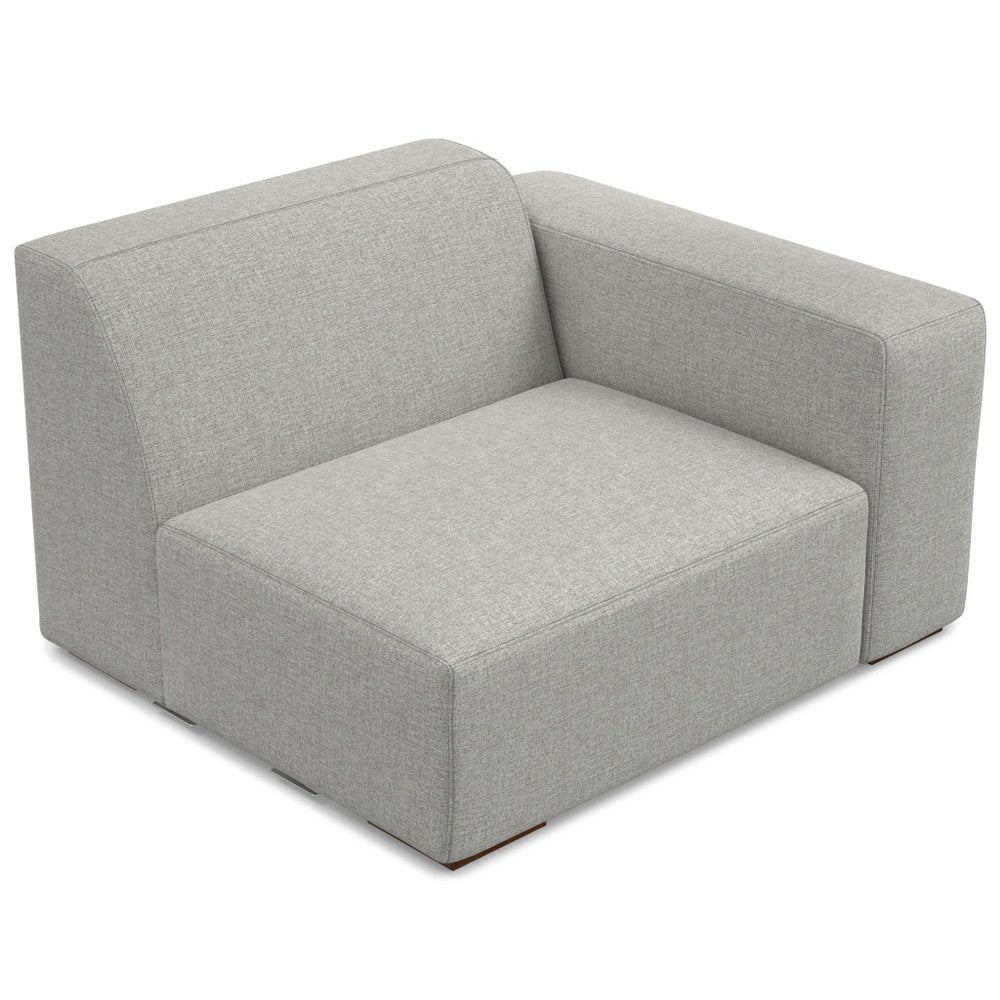 Gray Fabric Modular Sofa with Brown Legs - 44-inch