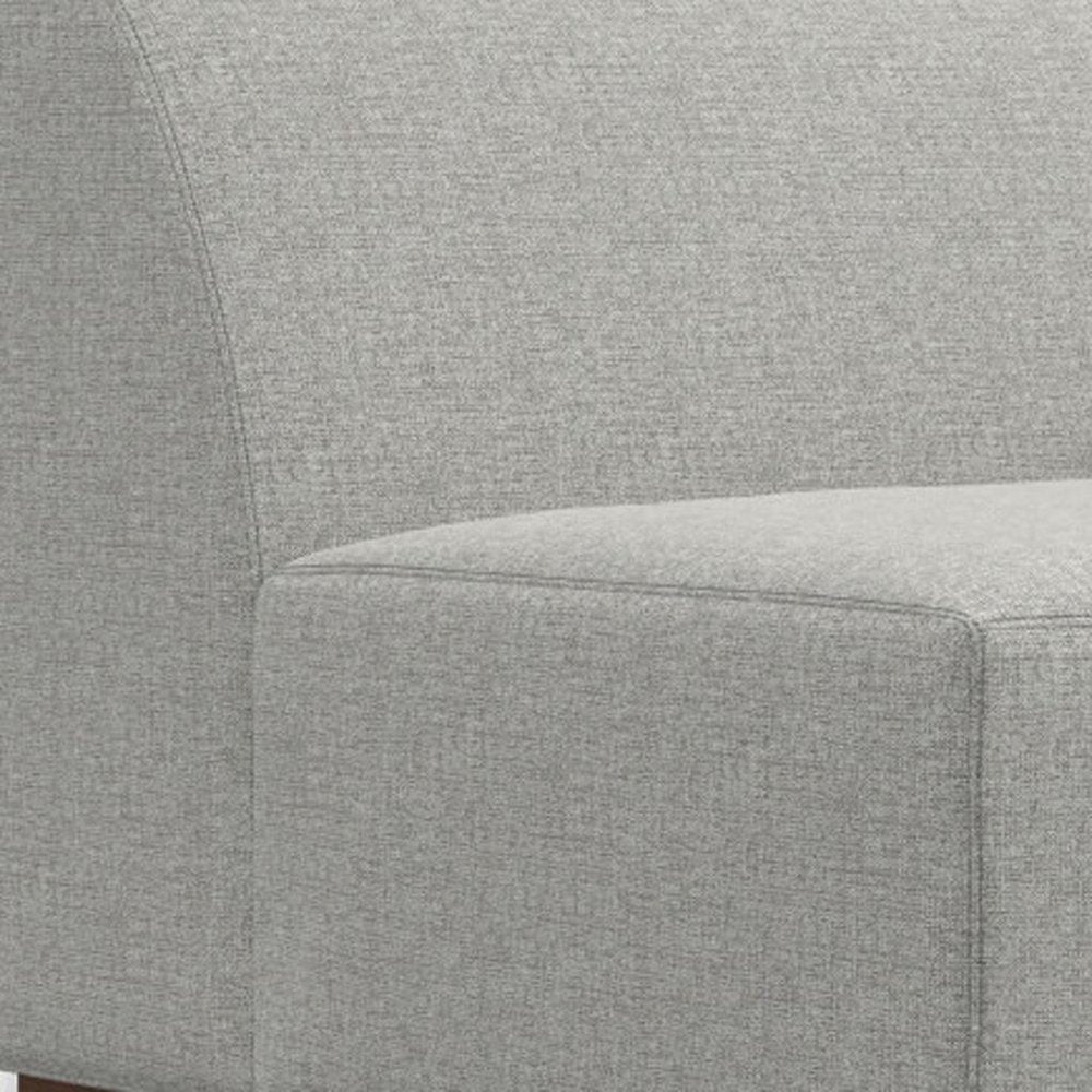 Gray Fabric Modular Sofa with Brown Legs - 44-inch
