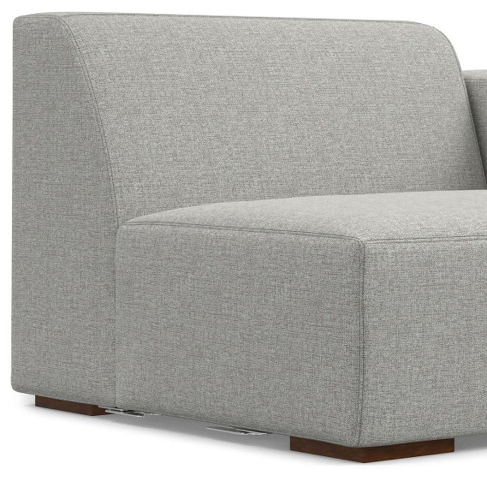Gray Fabric Modular Sofa with Brown Legs - 44-inch