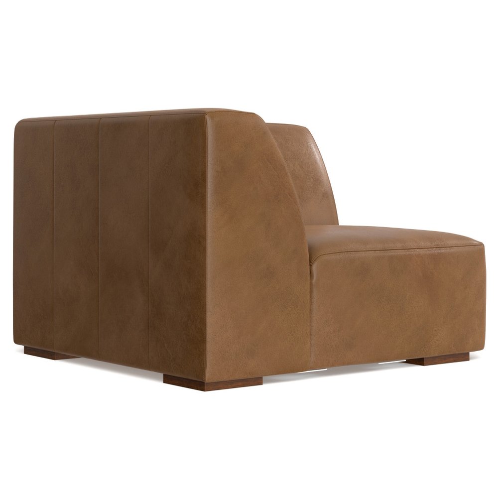 Brown Leather Modular Sofa - 38-inch