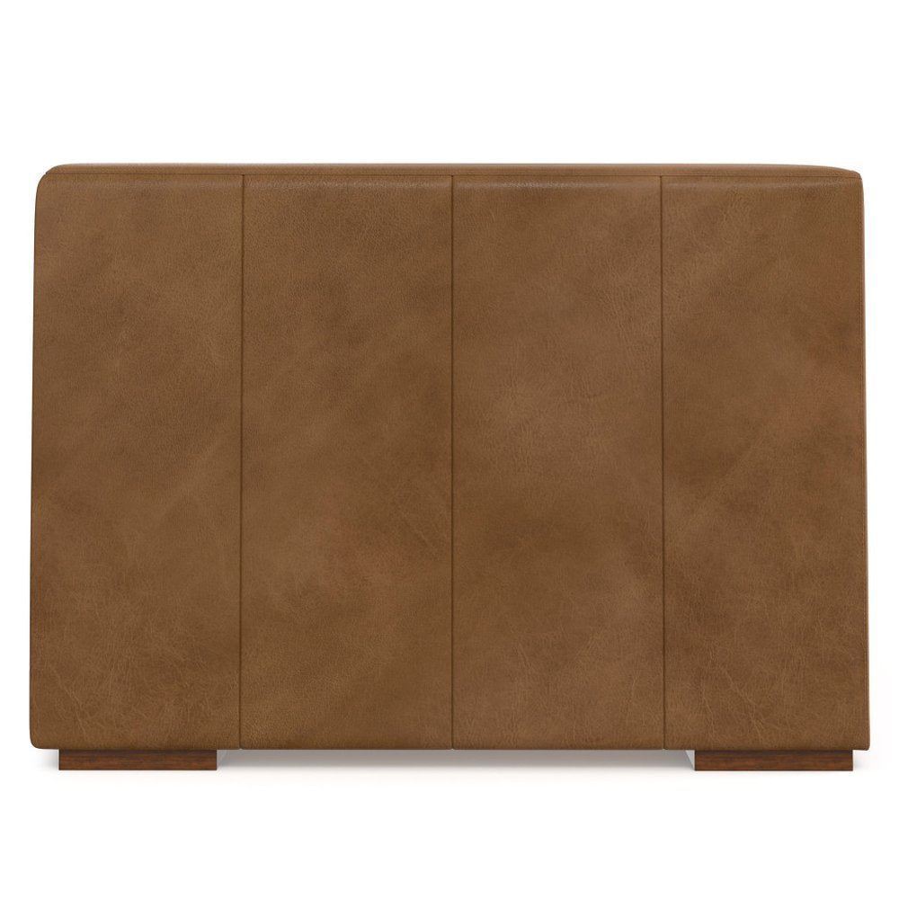 Brown Leather Modular Sofa - 38-inch