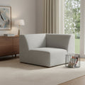 Gray Fabric Modular Sofa with Brown Legs - 38-inch