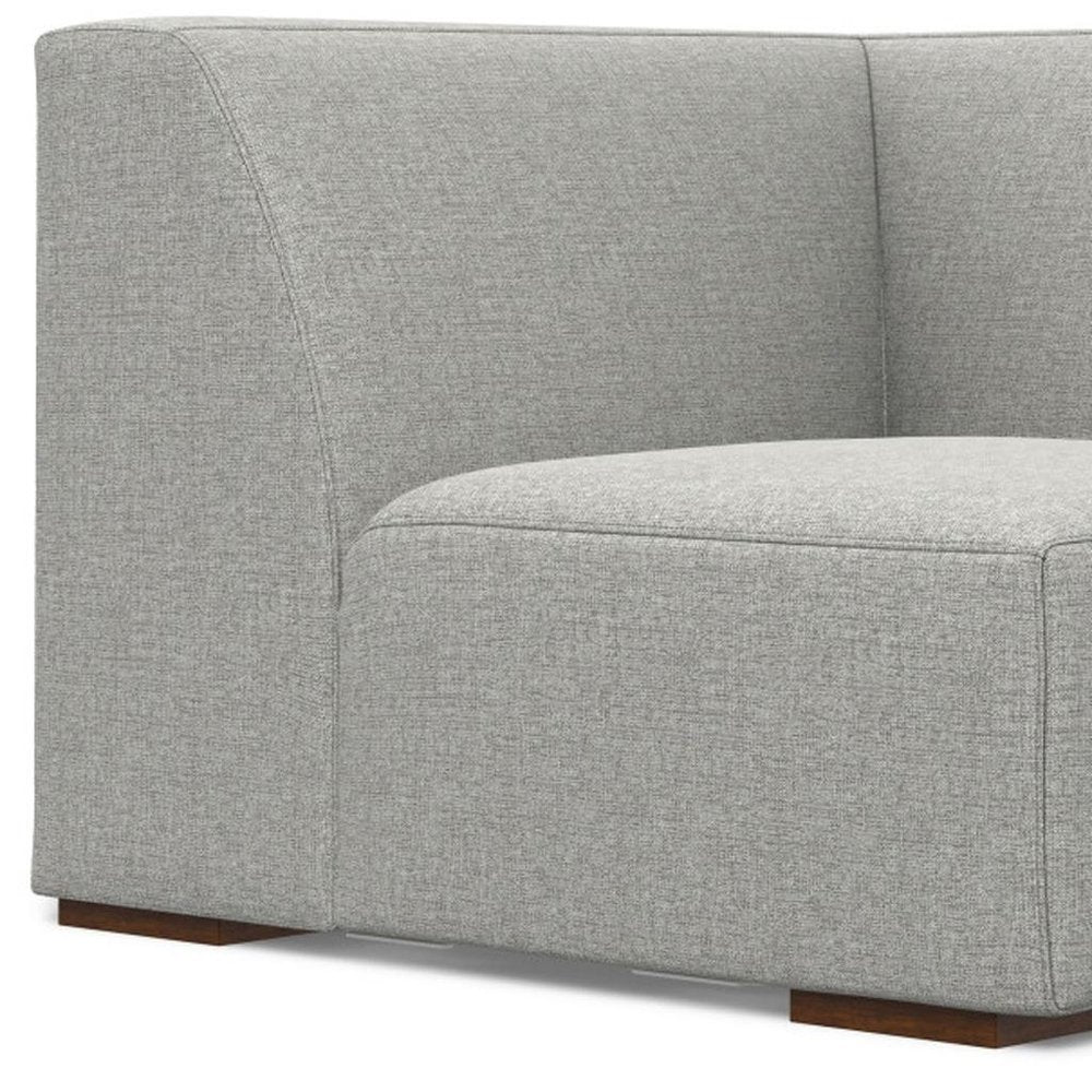 Gray Fabric Modular Sofa with Brown Legs - 38-inch
