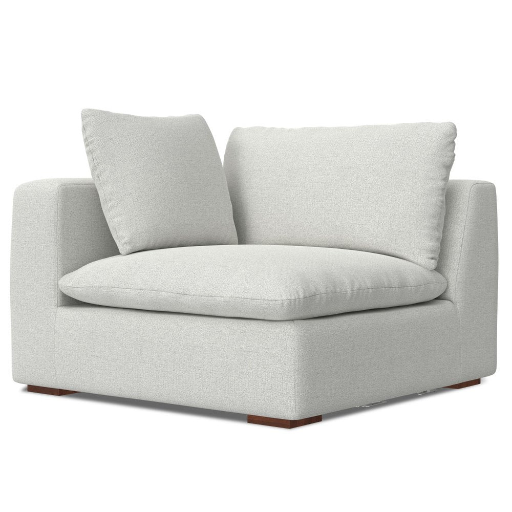 Gray Fabric Modular Sofa with Brown Legs - 44-inch