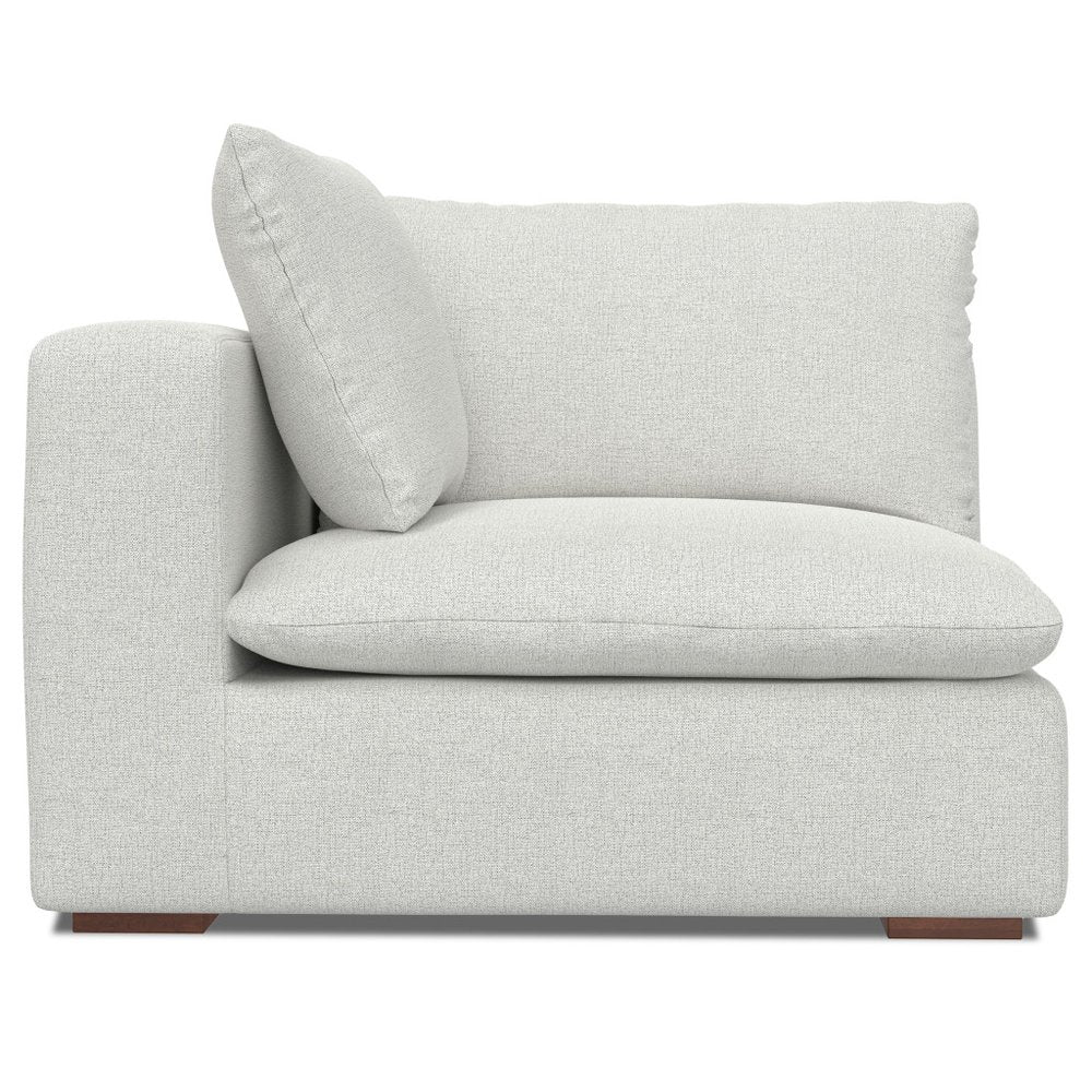 Gray Fabric Modular Sofa with Brown Legs - 44-inch