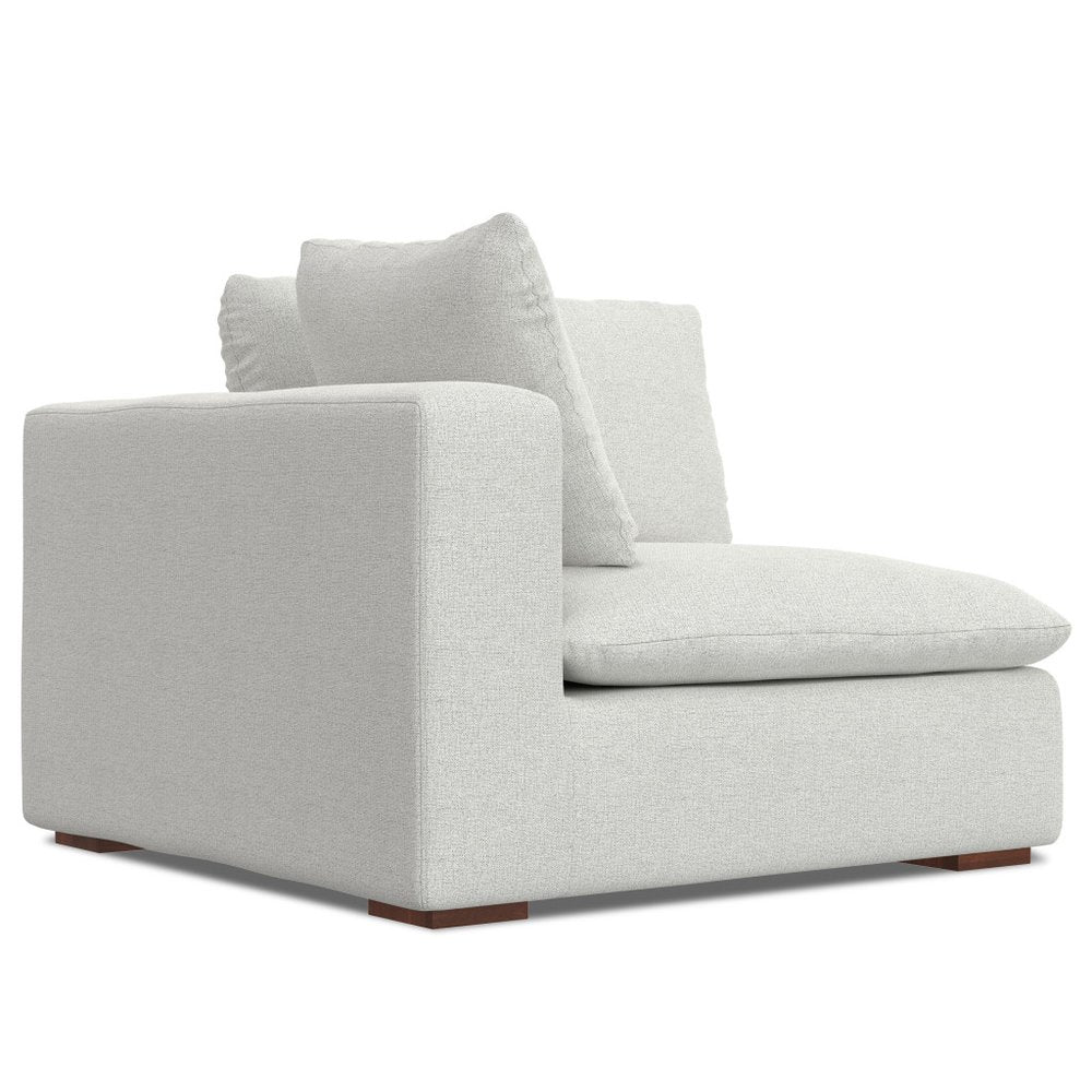Gray Fabric Modular Sofa with Brown Legs - 44-inch