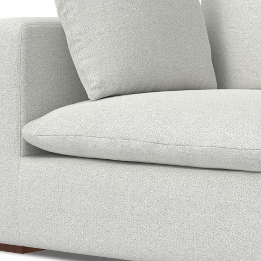 Gray Fabric Modular Sofa with Brown Legs - 44-inch