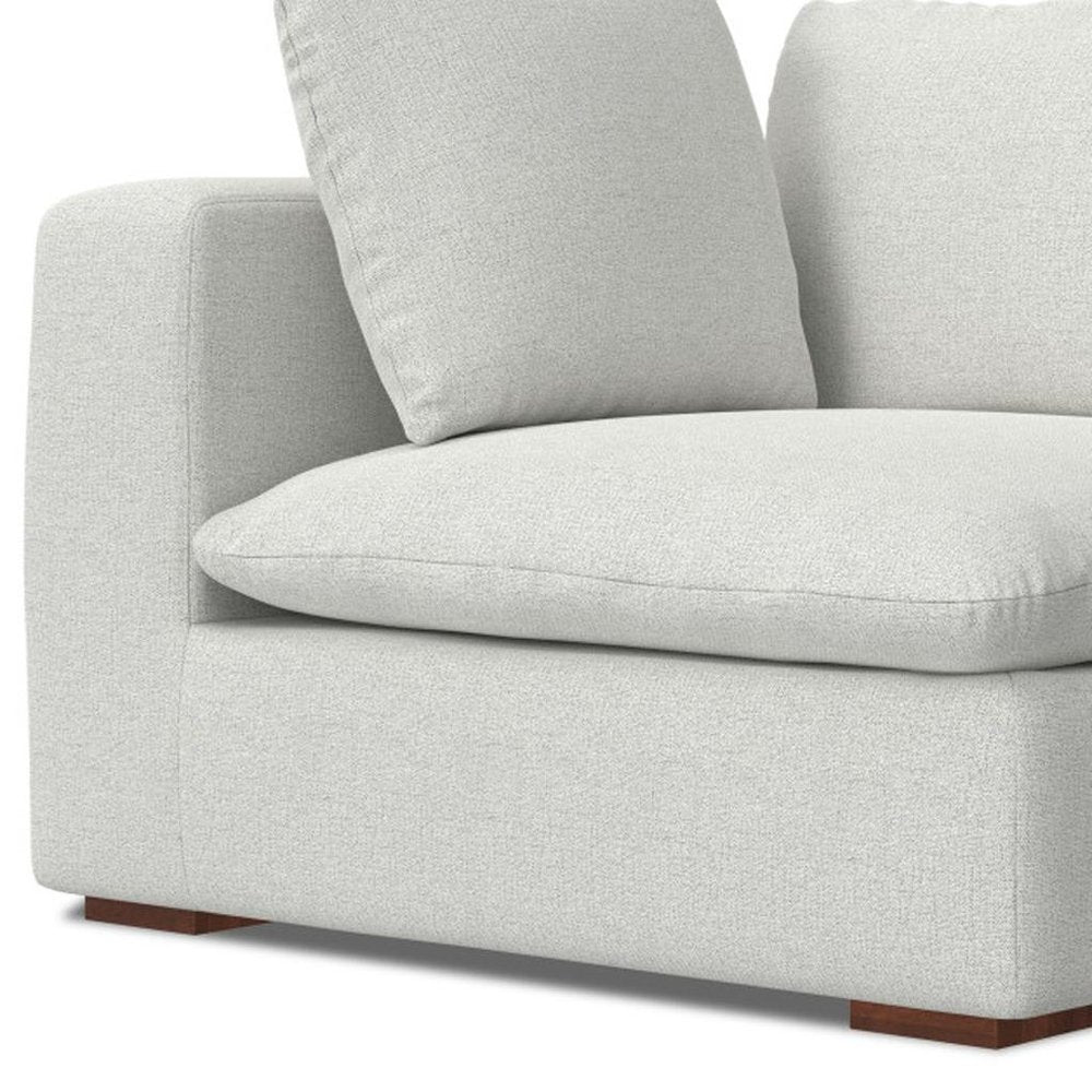 Gray Fabric Modular Sofa with Brown Legs - 44-inch