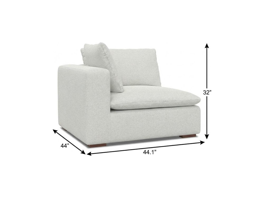 Gray Fabric Modular Sofa with Brown Legs - 44-inch