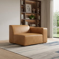 Sienna Leather Modular Sofa with Brown Legs - 44-inch