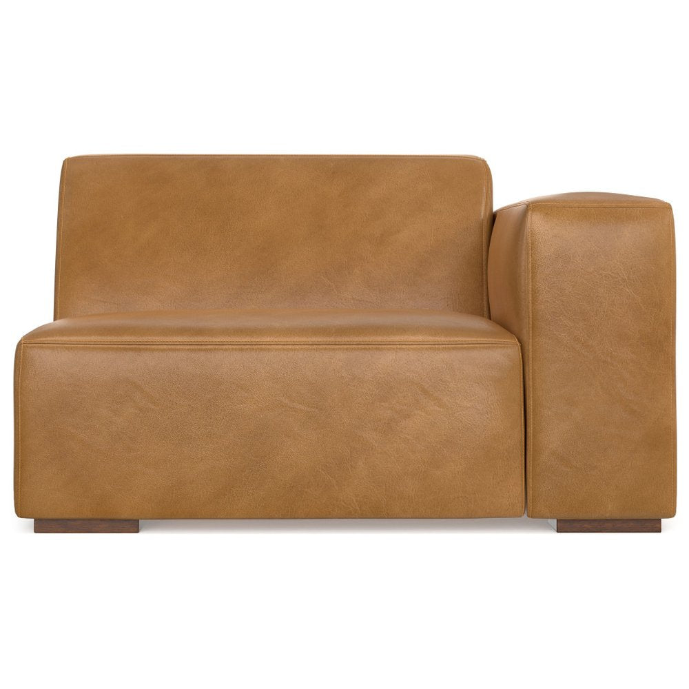 Sienna Leather Modular Sofa with Brown Legs - 44-inch