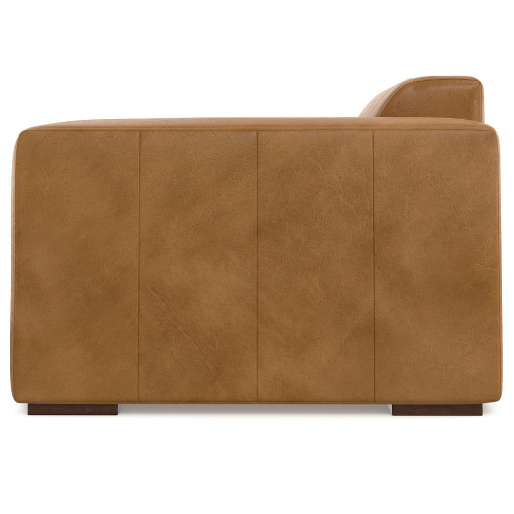 Sienna Leather Modular Sofa with Brown Legs - 44-inch