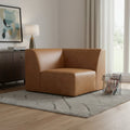 Sienna Leather Modular Sofa with Brown Legs - 38-inch