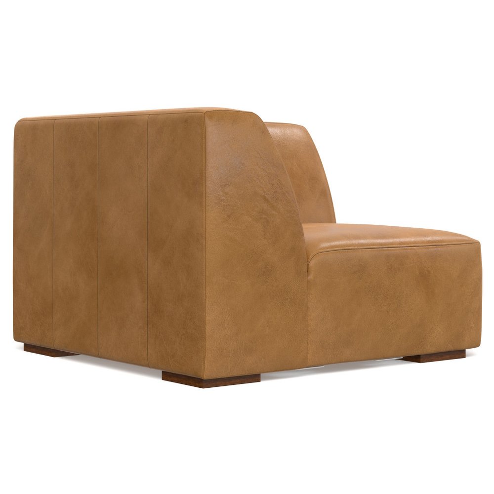 Sienna Leather Modular Sofa with Brown Legs - 38-inch