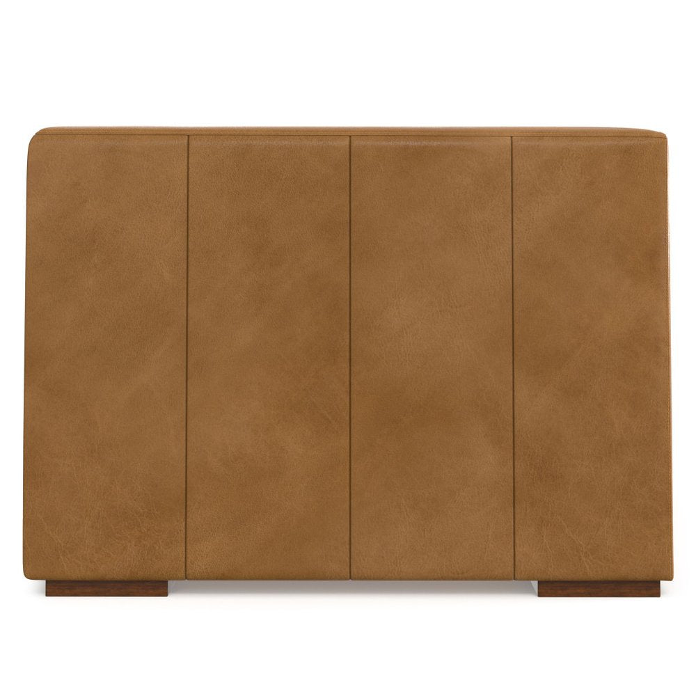 Sienna Leather Modular Sofa with Brown Legs - 38-inch