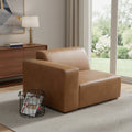 Brown Leather Modular Sofa - 44-inch