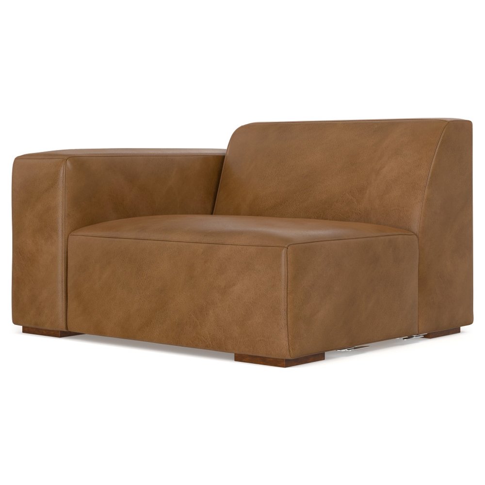 Brown Leather Modular Sofa - 44-inch